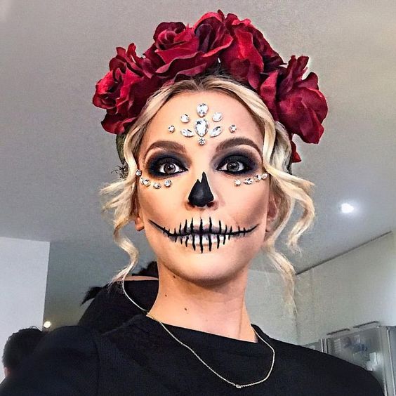 pandorascode, looks sexys para halloween, diabla, bruja, catrina, momia, maquillaje cabello